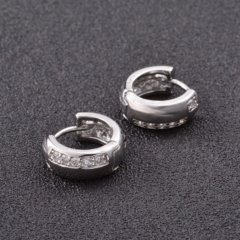 Anting Bulat Sterling Silver 925 Hypoallergenic Untuk Pria / Wanita Hoops