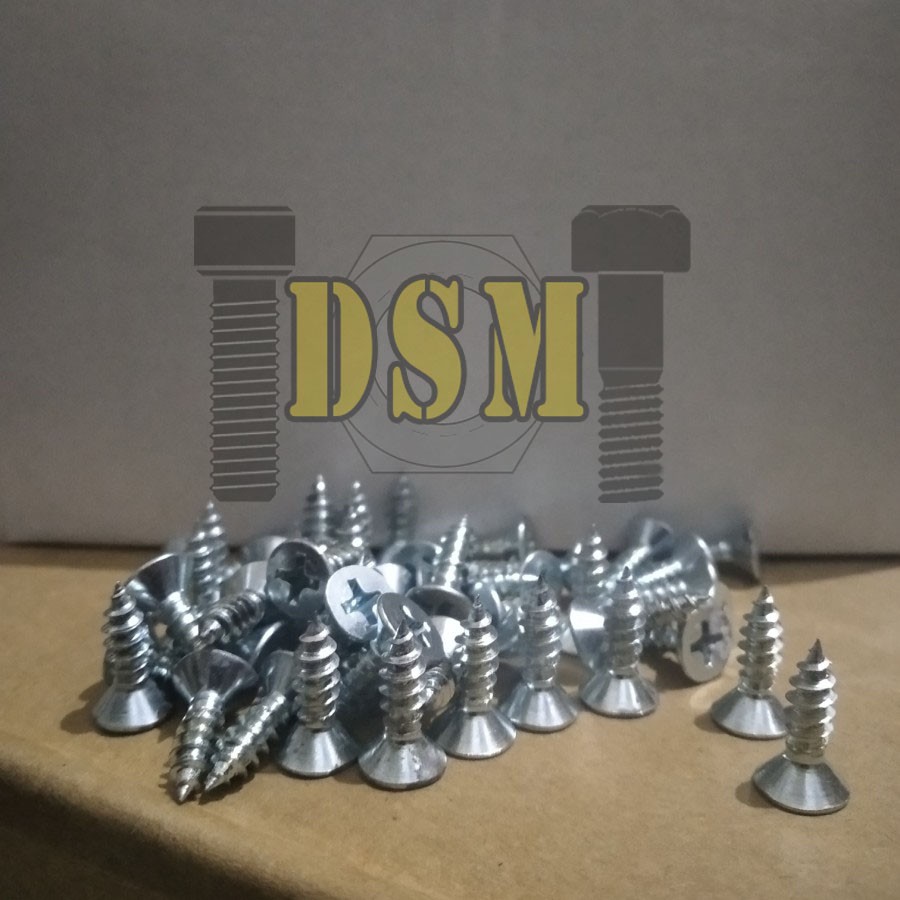 (100 PCS) Sekrup FH #8x1/2&quot; / Self Tapping Screw F+AB (1,3 CM)