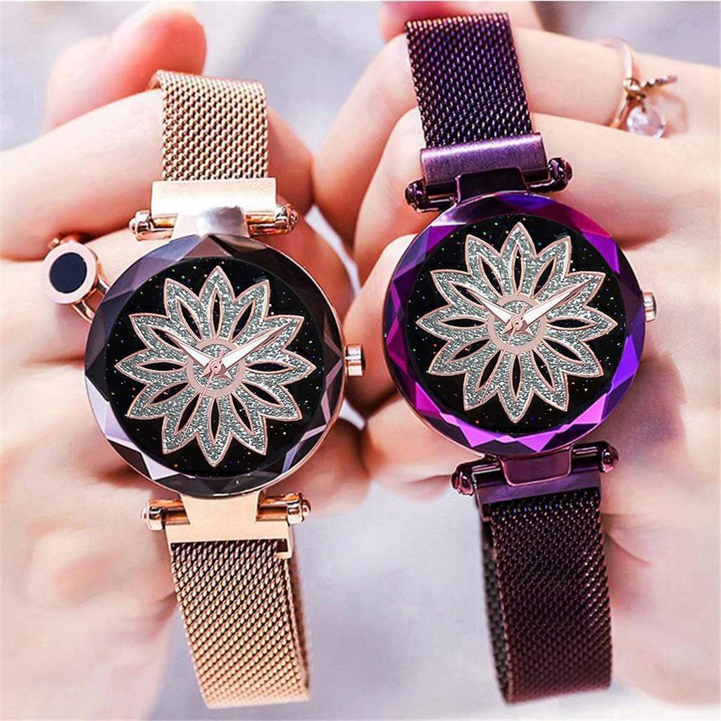 PA JAM TANGAN MURAH WANITA RANTAI MAGNET IMPORT GROSIR BUNGA DAISY KOREA FASHION QUARTZ CC005