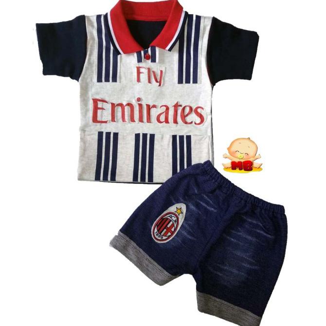Baju Bola Bayi Setelan Pakaian Bayi AC Milan