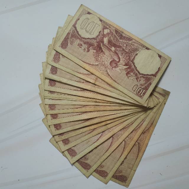 Uang Kuno Rp.100 Seri Bunga 100 rupiah tahun 1959