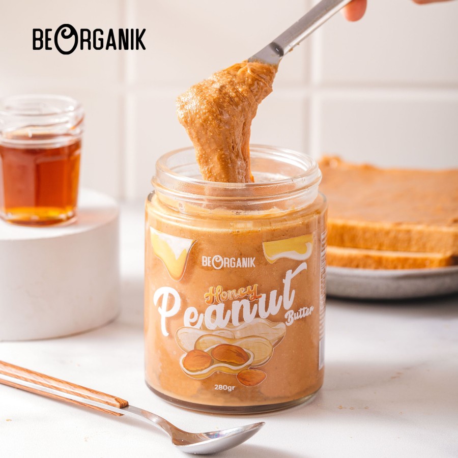 Beorganik Peanut Honey Butter 280gr (Unsweetened, Gluten Free, Vegan) | Selai Kacang Madu