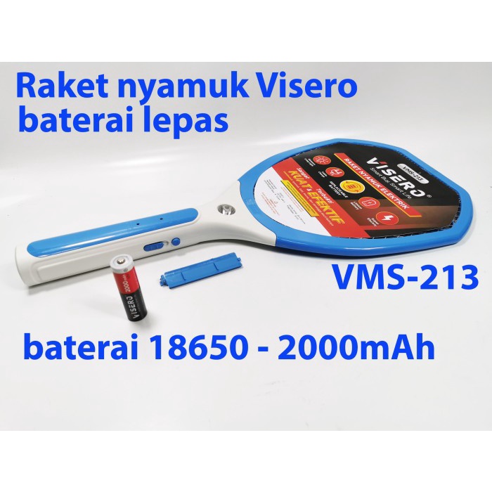 Raket Nyamuk Listrik VISERO VMS-213 baterai lithium 18650 -2000mAH Flash Sale