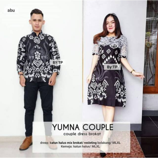 GROSIR COUPLE DRESS BROKAT BATIK COUPLE