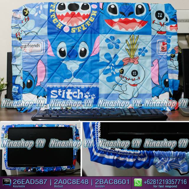 Cover Tv Lcd/tutup Tv Motif Stitch