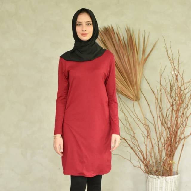 LEMONE 611PS Rayon Spandek Baju Dress Kaos Wanita Polos