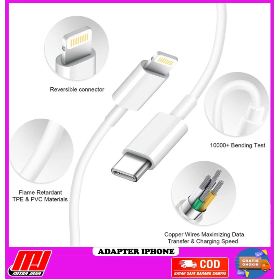 Adapter Charger Lightning 18W Type-C Power