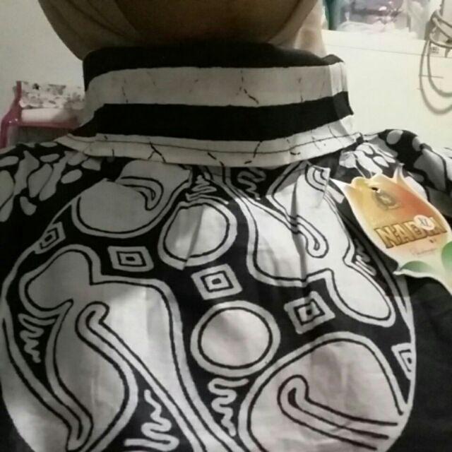 Batik Tunik Santika Monochrome Kombi Abu / Tunic Santika Mono Combi Abu Seragam Dress