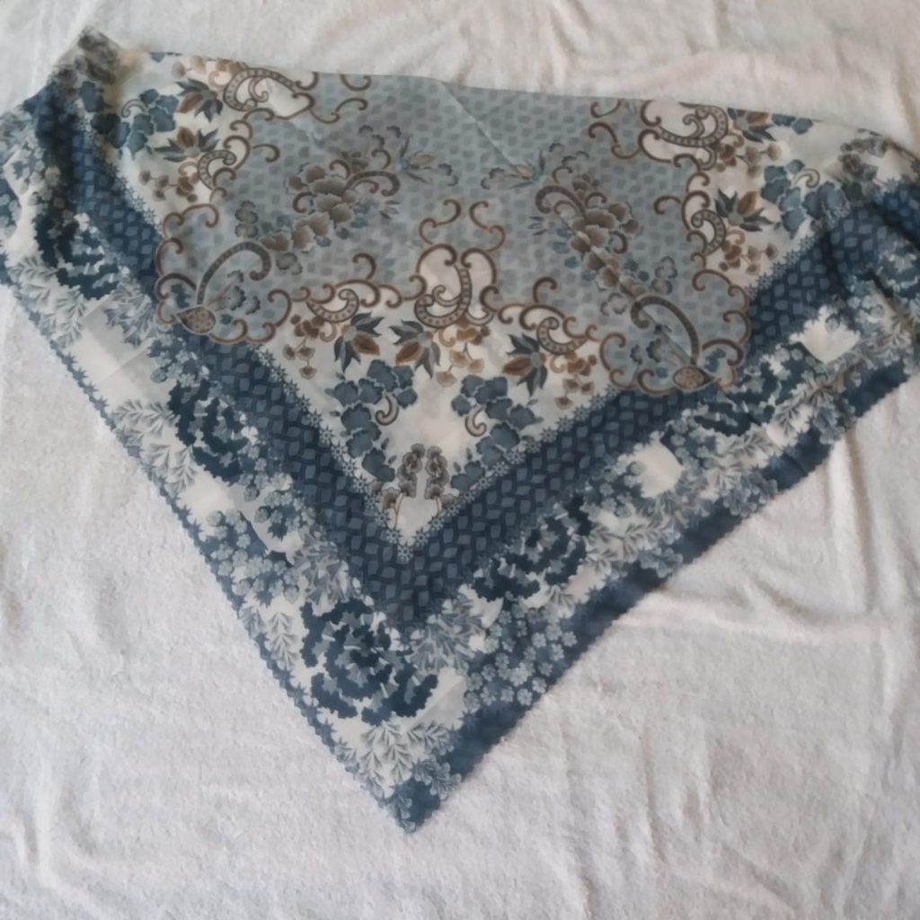 Kerudung Voal Motif Premium Segi Empat Koran Kekinian