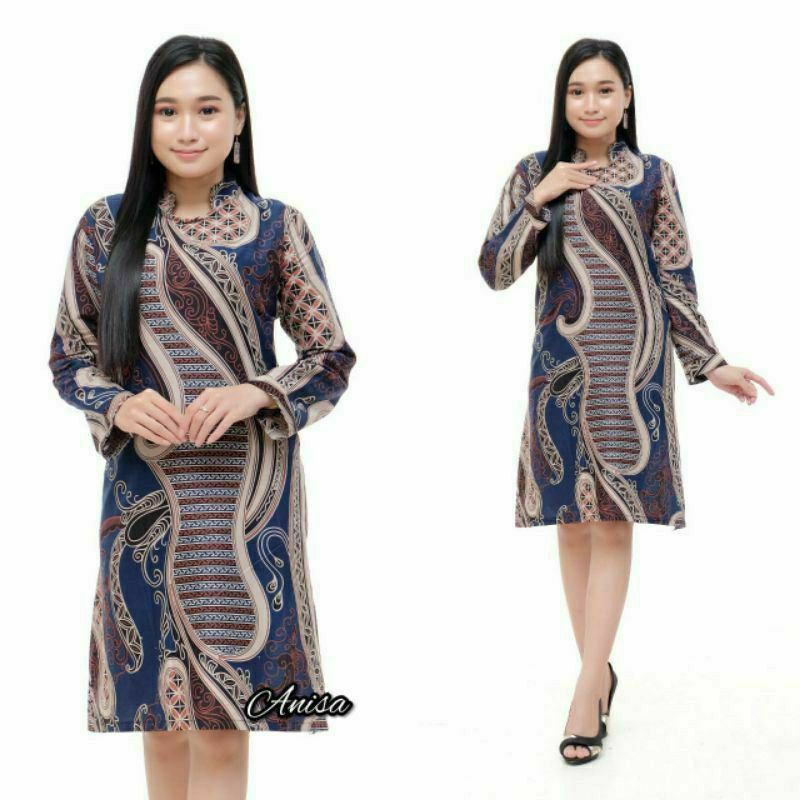 tey-17 Batik Wanita ASJ SA HRB026 Kenogo Kemeja Tosca Pendek-Model 8