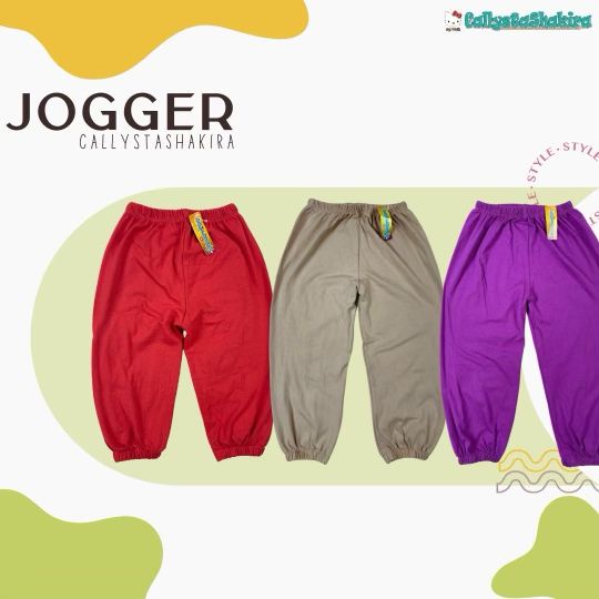 CALLYSTA JOGGER CELANA PANJANG ANAK JOGGER POLOS BAHAN KATUN ADEM 1-12 TAHUN