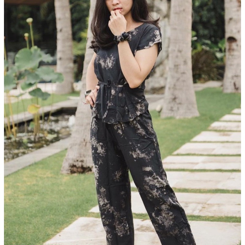Setelan tie dye wanita/Setelan tie dye panjang/Tie dye panjang