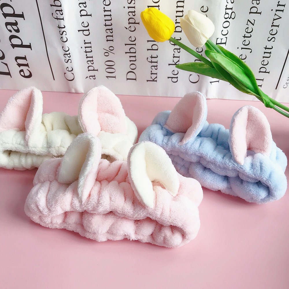 HBCR hairband fluffy cat ear kuping kucing hair band bando cuci muka facial