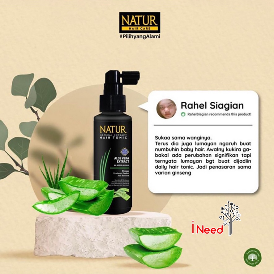 (INEED) NATUR Natural Extract Hair Tonic Aloe Vera Extract | Ginseng Extract - 50ml / 90ml