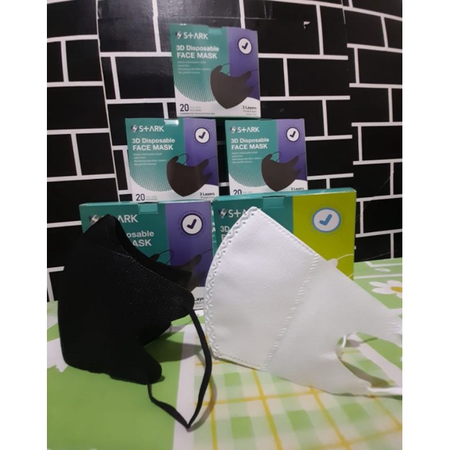 Masker S Ark Facemask 3ply 1box Isi pcs 3d Disposable Duckbill Mask Putih Hitam Shopee Indonesia