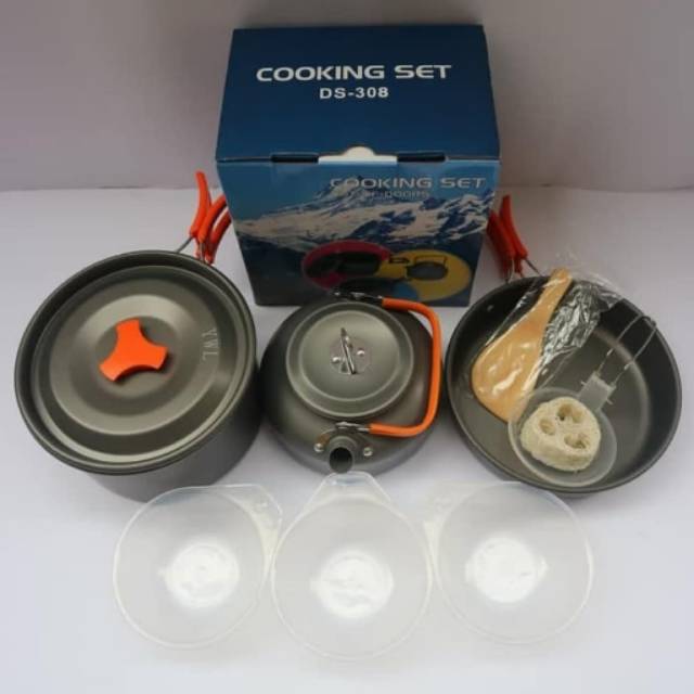 Nesting Alat Masak DS-308 Fullset ada Teko