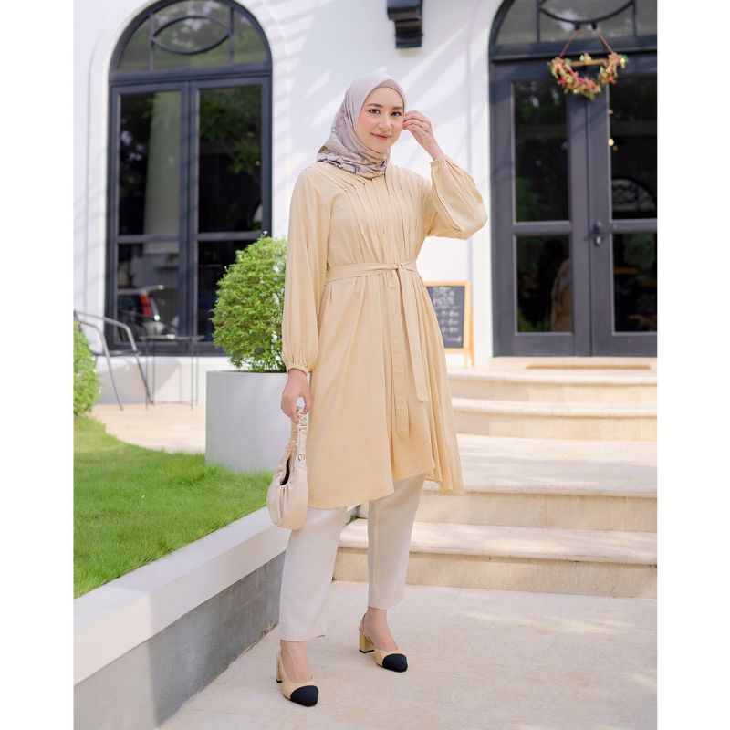 Hanum Tunik by Kheva Mauza tunik baju muslim atasan panjang atasan muslim baju wanita dress rok tuni