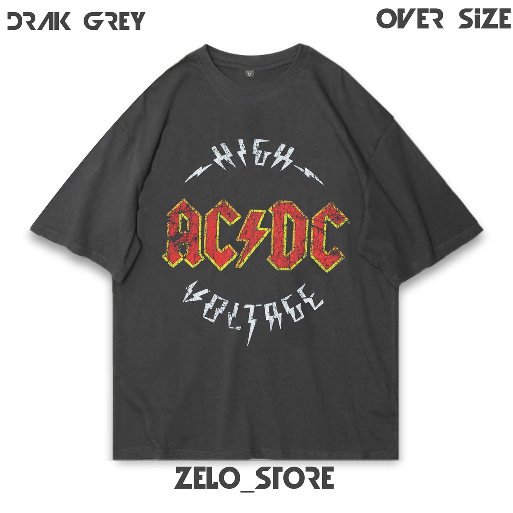  KAOS  OVERSIZE  BAND ACDC HIGH VOLTAGE T SHIRT ACDC Shopee 