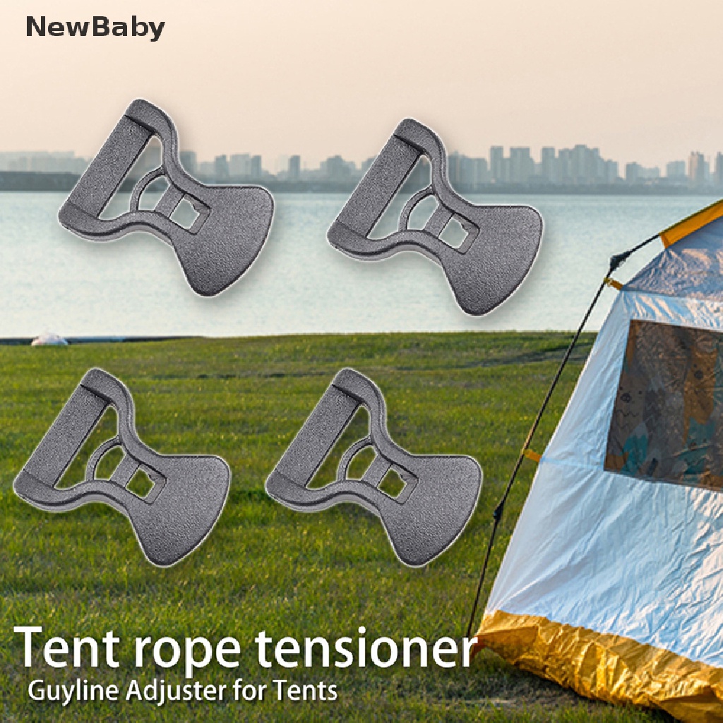 NewBaby 10Pcs Camping Awning Tent Guyline Runner Guy Lines Stopper Cord Rope Tightener ID