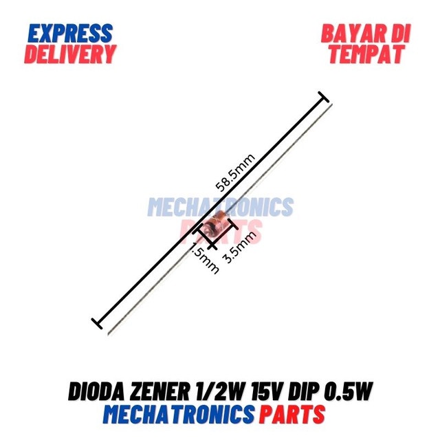 [5795] DIODA ZENER 1/2W 15V DIP 0.5W