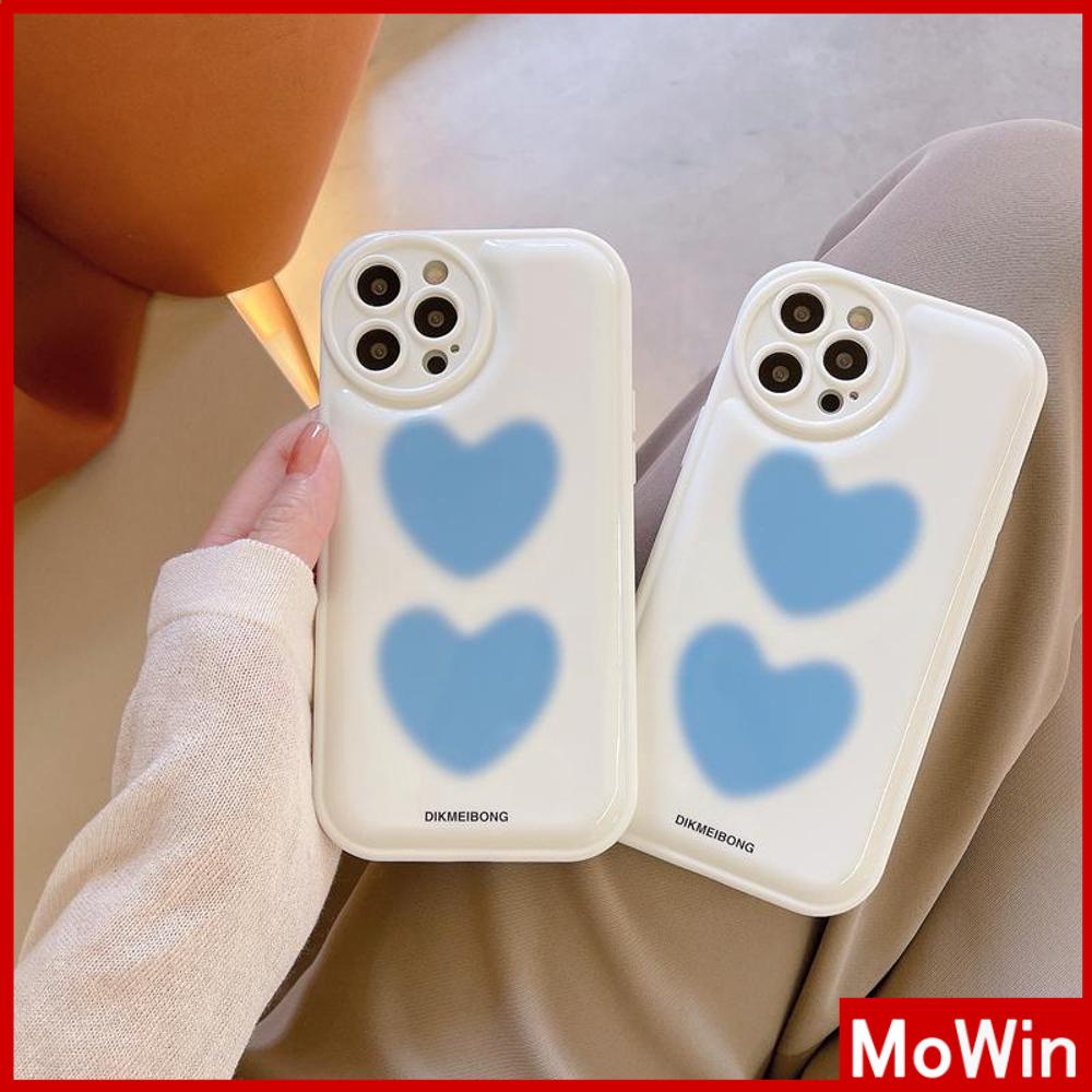 iPhone Case Silicone Soft Case Airbag Shockproof Protection Camera Blue Heart Simple Cute Compatible For iPhone 11 Pro Max 13 Pro Max 12 Pro Max 7Plus xr XS Max