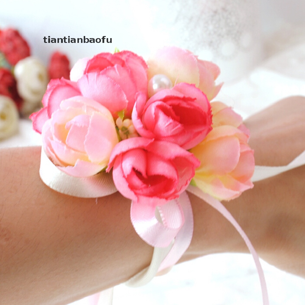 Gelang Bunga Korsase Pergelangan Tangan Untuk Pengiring Pengantin