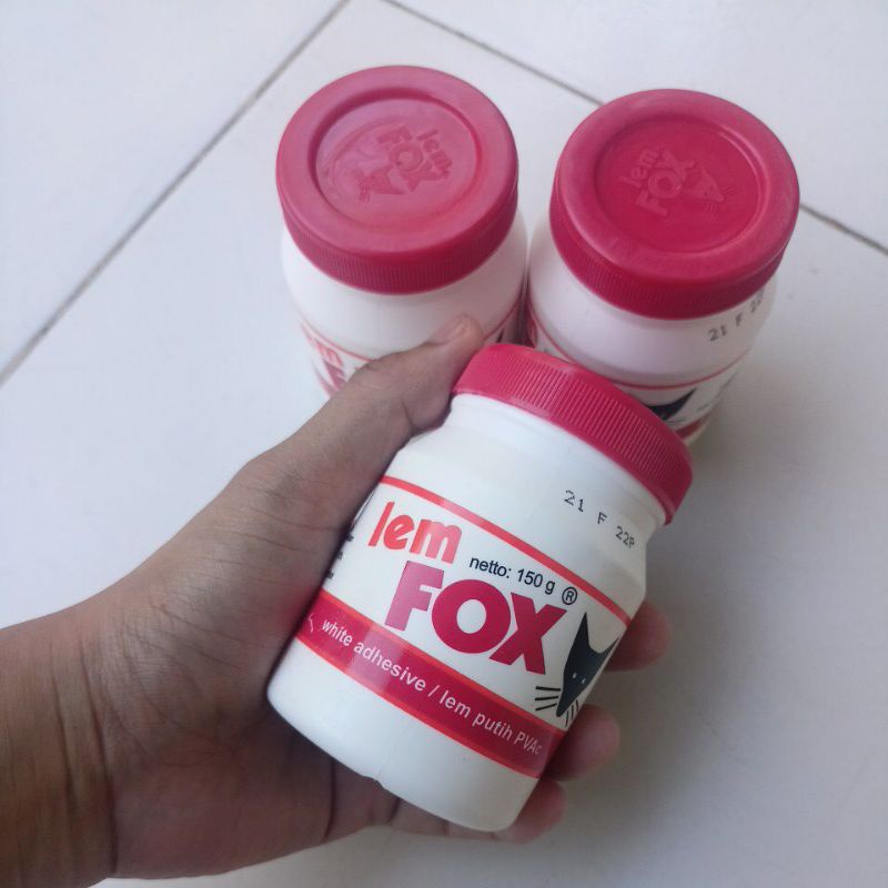 

Lem Fox PVac Botol 150 Gram Lem Kayu Kertas Plamur Tembok