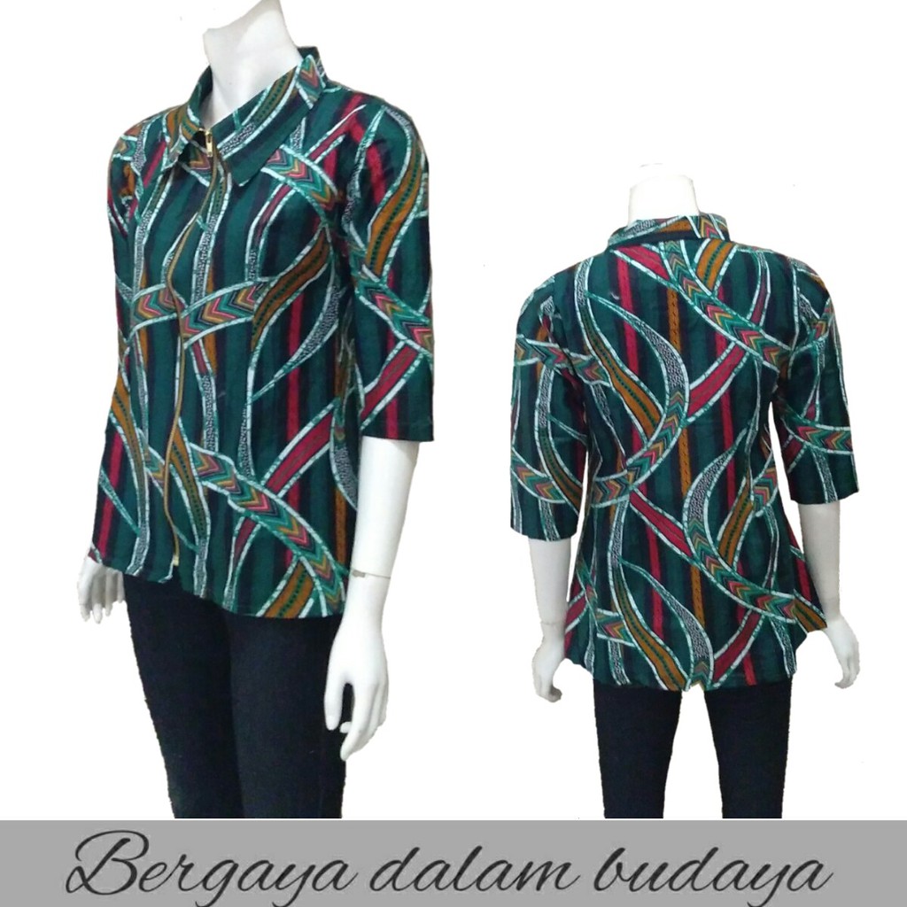 S-M-L-XL-XXL-3L-4L-5L Atasna Batik Wanita PPBTK07 Modern Batik Cassual Atasanbatik Wanitabatik /blus