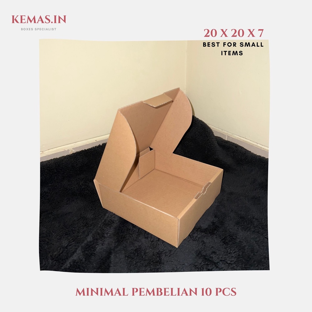 

Kardus 20x20x7 cm | Box Die Cut dan Easy Usage | Box Kue Tart | Box Aksesoris | Box Pizza