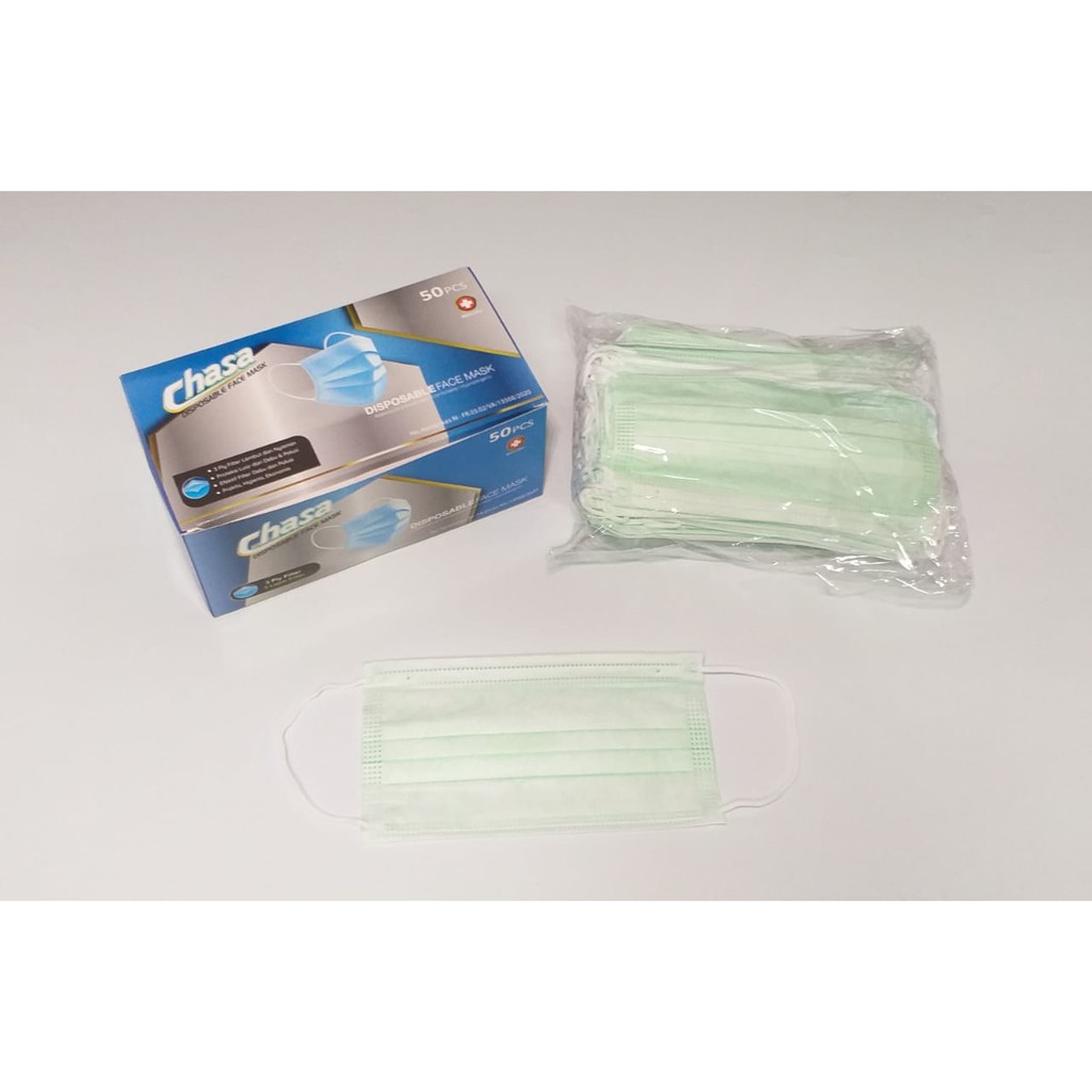 Masker Chasa Earloop 3ply isi 50 Pcs Chasa Emboss - Big Plaza