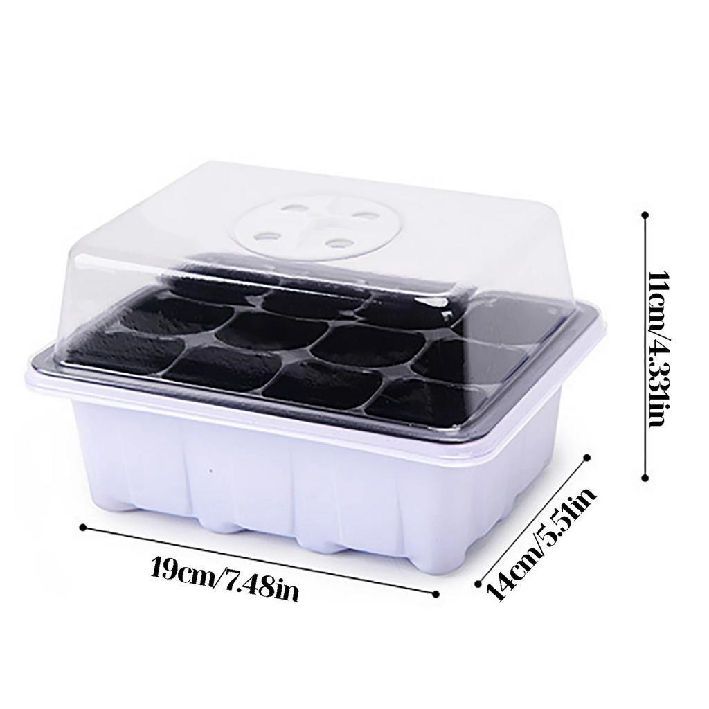 6/12 Holes Seedling Trays Seed Starter Starter Plant Flower Grow Seed Tray Box/Propagation For Gardening Grow Starting Germination Plastic Nursery Pots