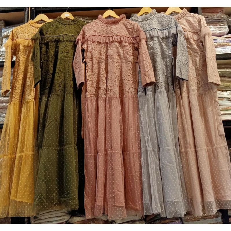 Dress Brukat Uptofemale free hijab Plisket brand Hijab wanita cantik (HWC)