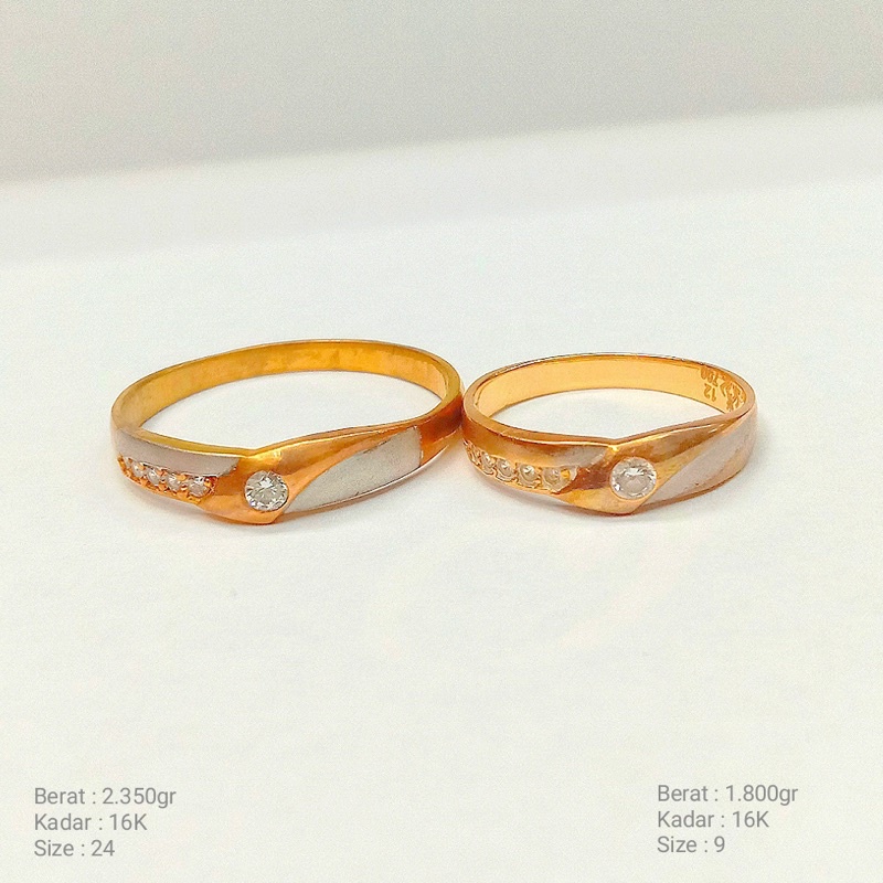 Perhiasan Cincin Emas Nikah Mata Listring UBS 16k/700