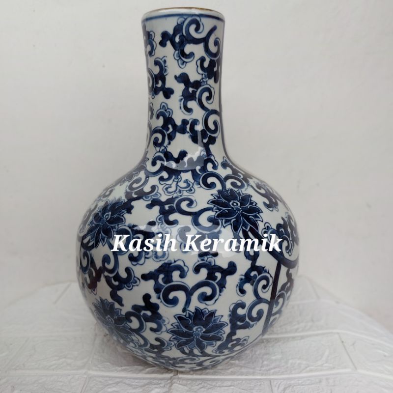1 pc Vas bunga keramik biru putih/vas Tinggi/guci pajangan besar