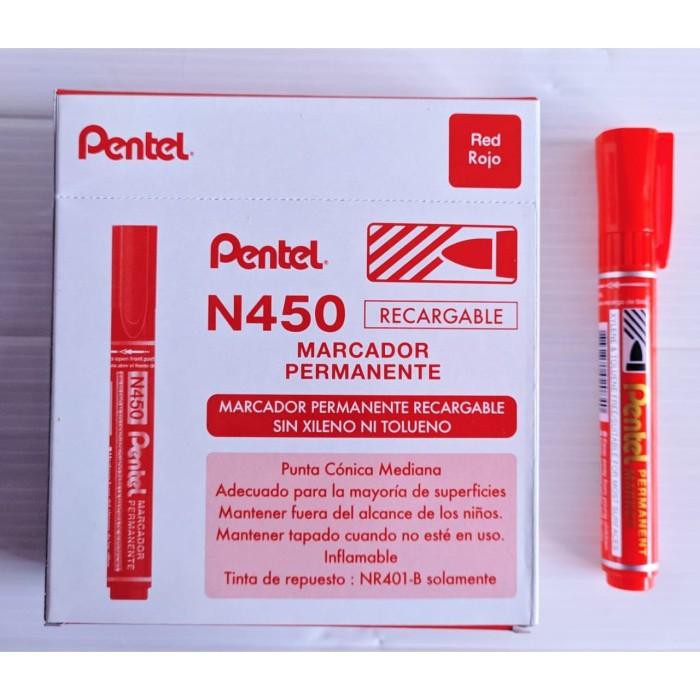 

Spidol Permanent Marker Pentel N450 Warna Merah (Pack 12 Pcs) Alat Tulis ATK