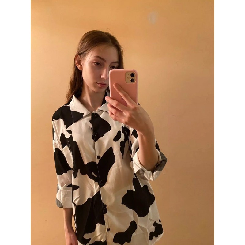 KEMEJA IMPORT PRIA WANITA KOREA AMERIKA BTS COW BRITISH VINTAGE ORIGINAL HN35