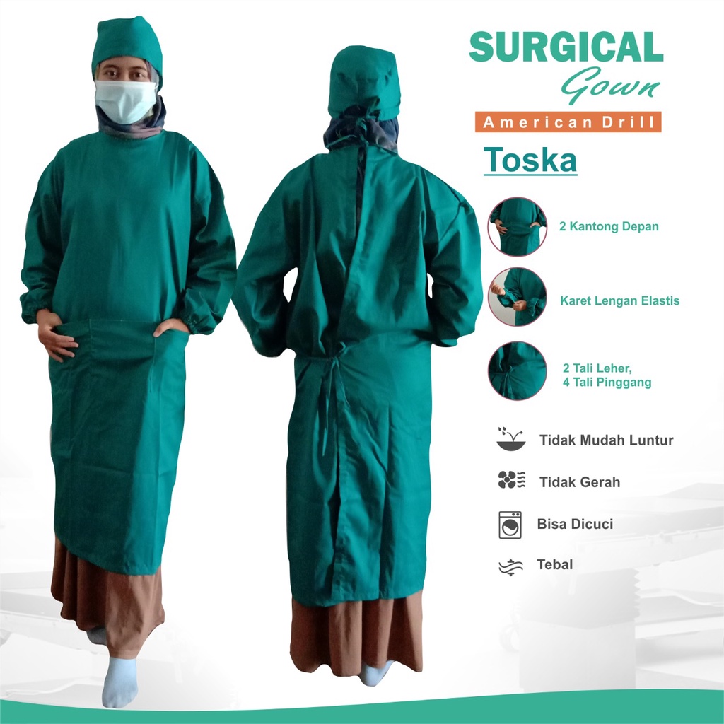 APD Gown Medis American Drill Hazmat Gown APD Surgical Baju APD Gown Baju Operasi Medis Hasmat Medis