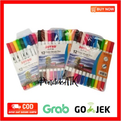 

(BISA COD) Color Brush Pen Joyko / Pen Kuas 12 warna