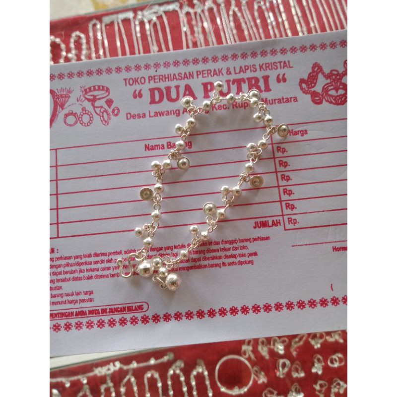 gelang anak perak asli