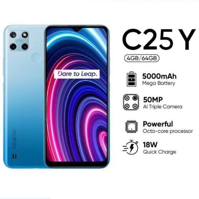 REALME C25Y C25 Y RAM 4GB 4/64 RAM4 ROM 64GB ROM64 64GB GARANSI RESMI