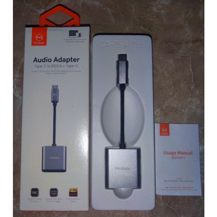 MCDODO CA754 Splitter type c to Jack PD 60W Fast Charging