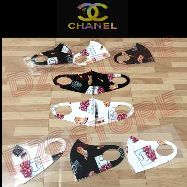Masker Scuba motif Chanel Fashion Channel Masker Pelindung Hidung Mulut kualitas premium Import
