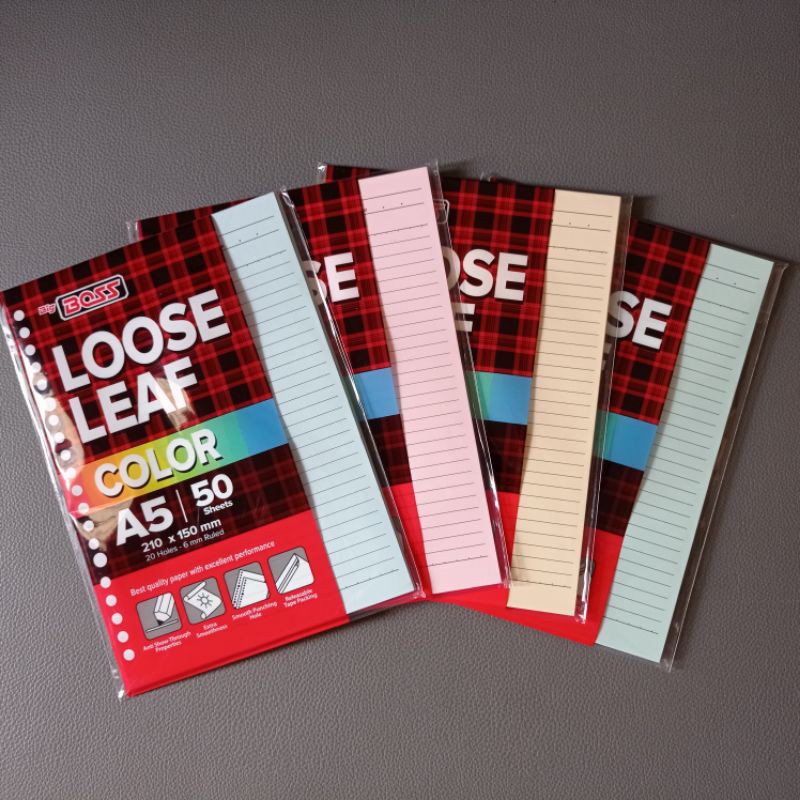 

BigBoss Loose Leaf A5 Warna Warni 50 Lembar Kertas Binder