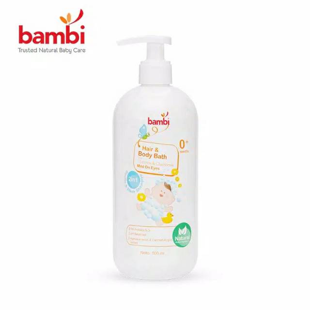 Bambi Baby Hair n Body Bath 2in1 Pump 500ml - Sabun Shampoo Bayi