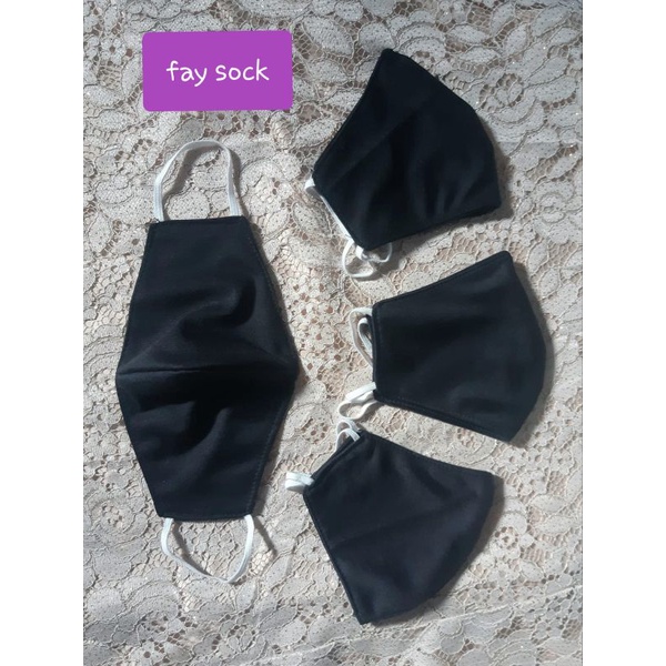 Masker Kain  / Masker Kain Hitam / Masker Kain Warna / Masker Kain Katun 2 lapis  Masker Kain Katun Hitam