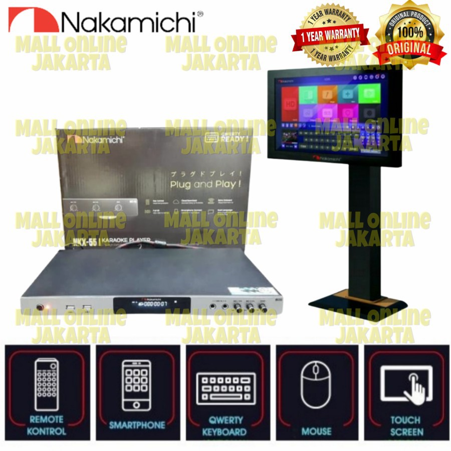 Paket karaoke nakamichi nkx 55 layar touchscreen 19 inch nt190 Ori