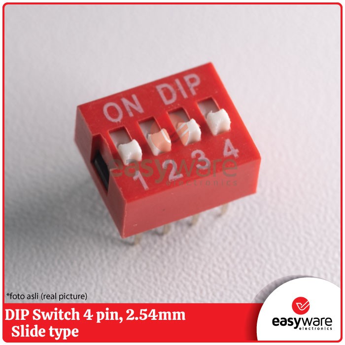 DIP SWITCH 4 PIN DIP SWITCH SLIDE 2X4PIN 2.54 MM