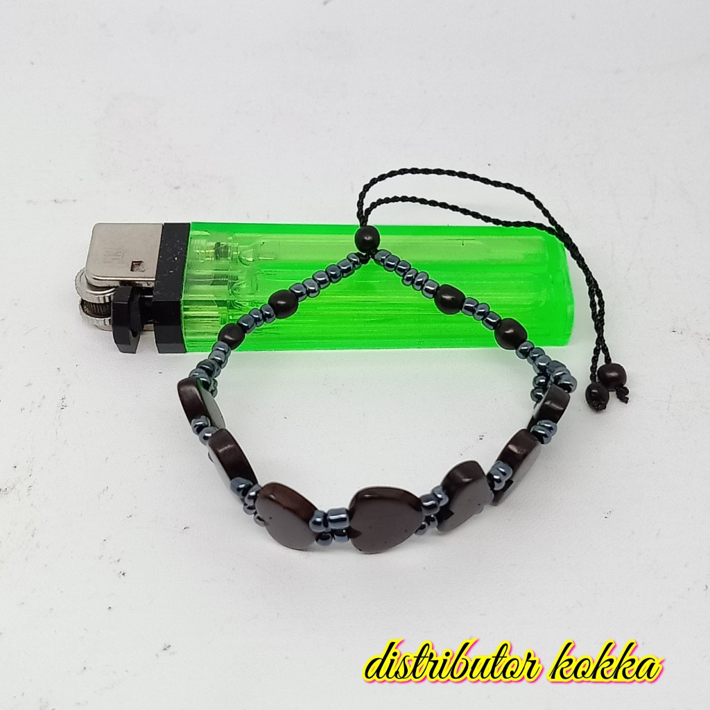 ( SUPER MURAH ) Gelang kokka kaukah love manik hitam