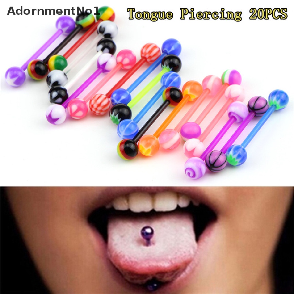 (AdornmentNo1) 20pcs / Set Anting Tusuk Bentuk Barbel Multiwarna Untuk Perhiasan Wanita