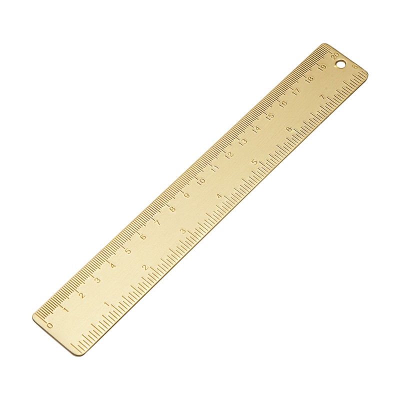 Zzz Penggaris Lurus Bahan Metal Kuningan Anti Slip Ukuran 20cm / 7.9 &quot;